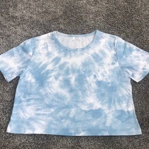Blue tie dye crop top